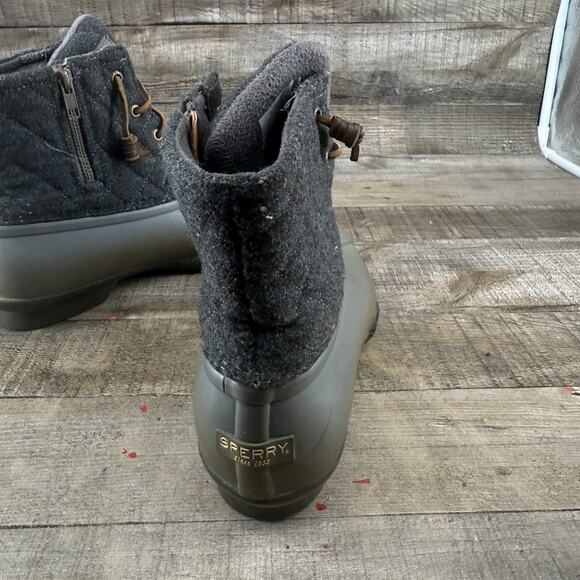 Sperry Womens Waterproof Emboss Wool Duck Boots Rain Snow Size 9M - Picture 6 of 16